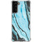 Aqua Blue Marble Ink Galaxy S21 FE Clear Case